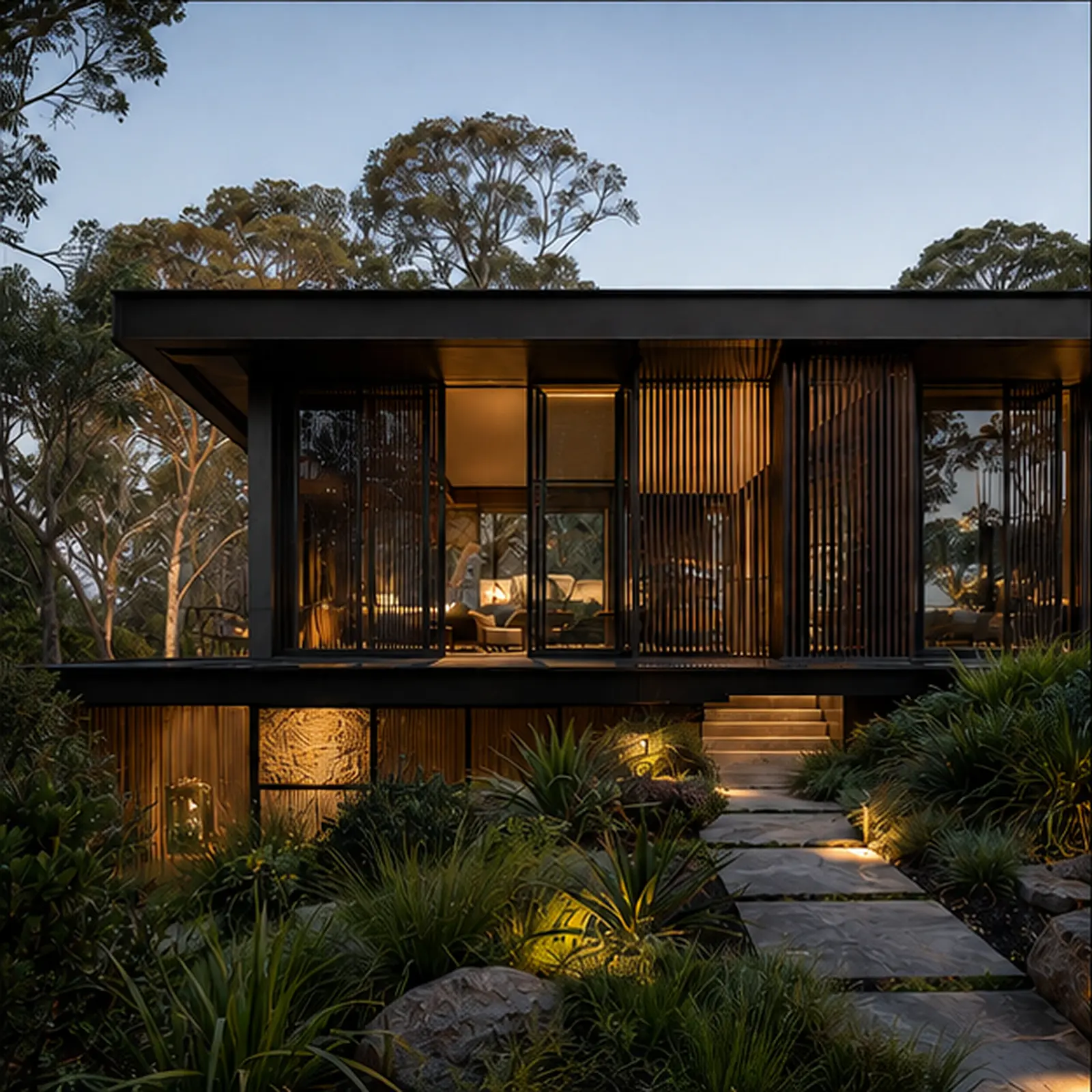 VEIL HOUSE — Bronze and timber pavilion